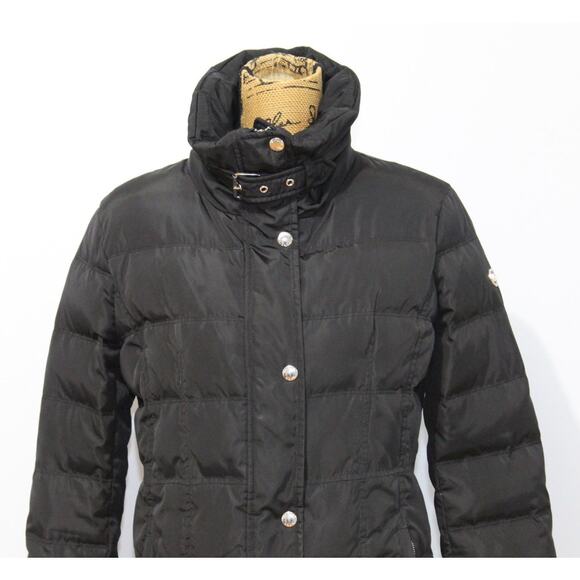 Michael Kors Long Down Black Puffer Parka Coat Women’s L - Picture 2 of 14